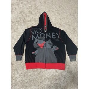 Vintage Rocawear Full Zip Hoodie Mens 3XL Black Red Mo Money All Over Print